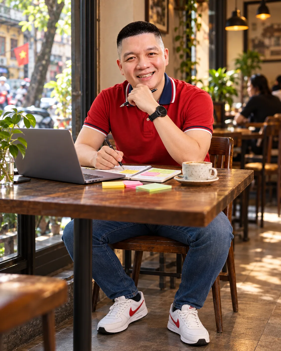 Minh hoạ AI về người làm marketing bắt đầu ghi lại câu hỏi của khách hàng