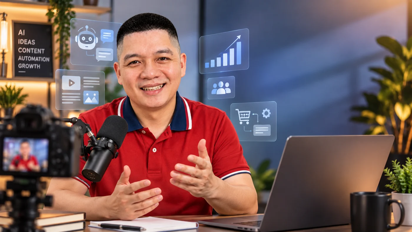 Trần Nguyên Hoàn thực hành xây quy trình nội dung với AI