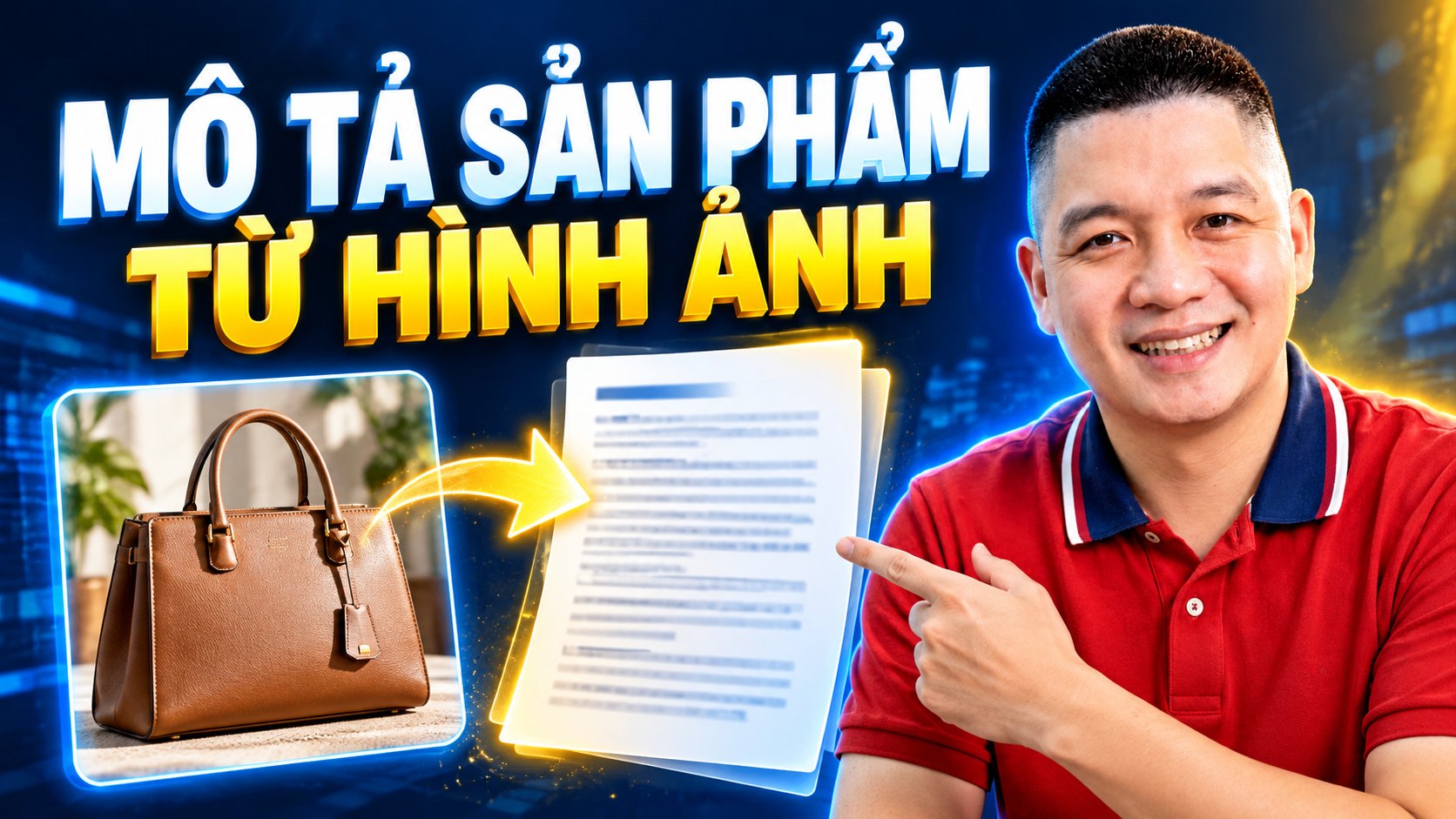Trần Nguyên Hoàn mặc áo polo đỏ, ảnh minh hoạ bài: Cách dùng ChatGPT viết mô tả sản phẩm từ hình ảnh, không bịa thông số