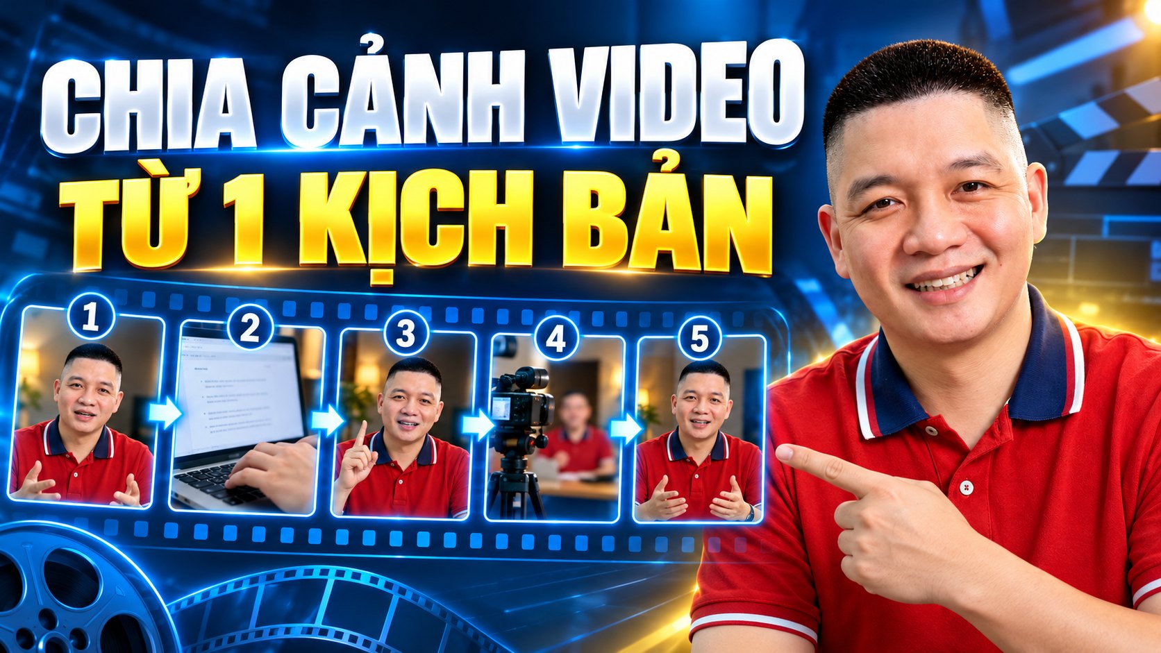 Trần Nguyên Hoàn mặc áo polo đỏ, ảnh minh hoạ bài: Cách chia kịch bản thành nhiều cảnh quay bằng Google Flow cho người mới