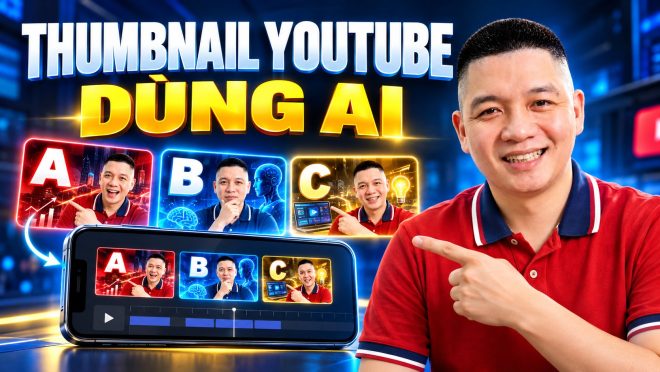 Trần Nguyên Hoàn mặc áo polo đỏ, ảnh minh hoạ bài: Làm thumbnail YouTube bằng AI: 3 phương án và cách kiểm trên điện thoại