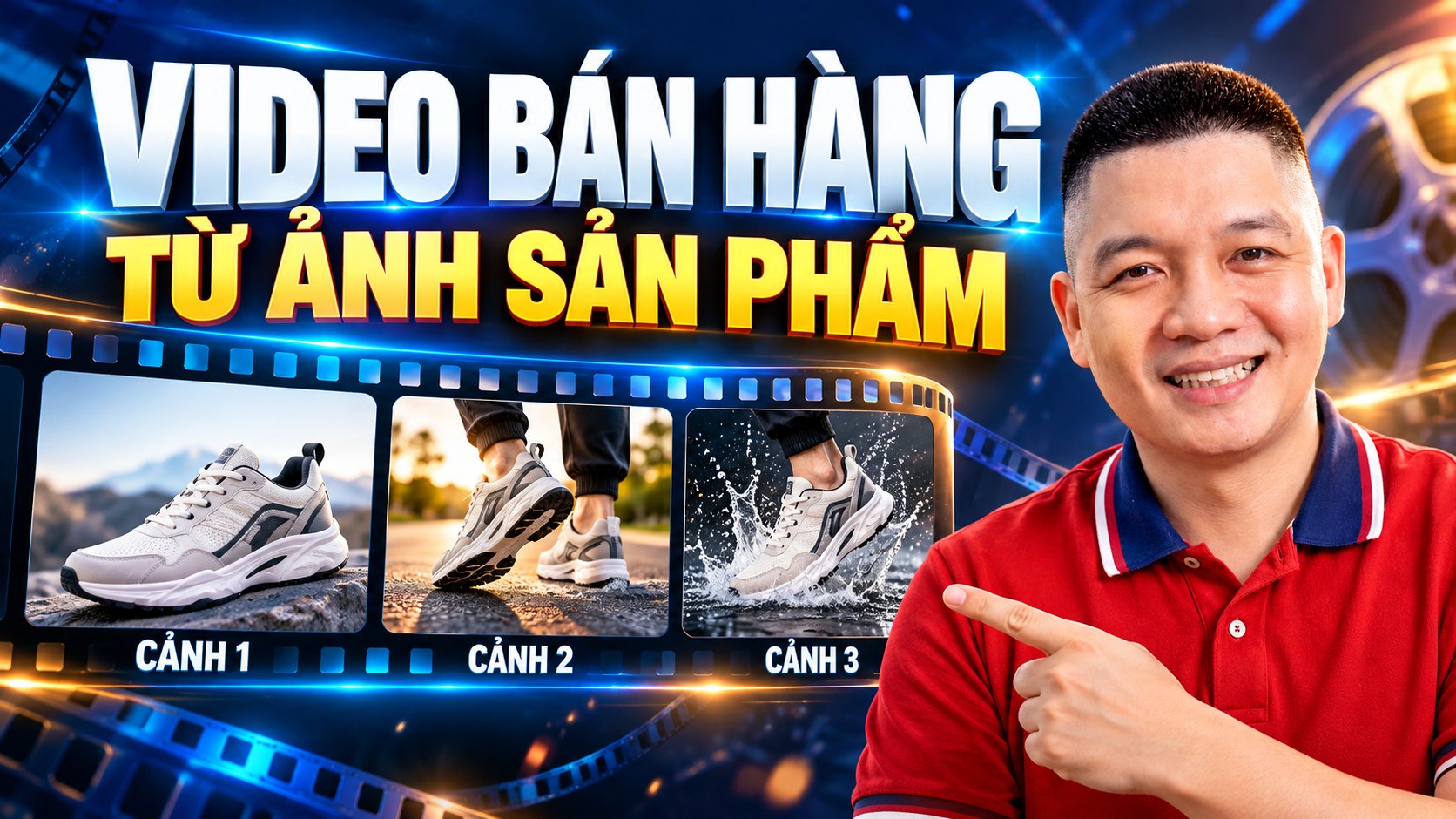 Trần Nguyên Hoàn mặc áo polo đỏ, ảnh minh hoạ bài: Làm video bán hàng bằng AI từ ảnh sản phẩm: kịch bản, chia cảnh và cách kiểm