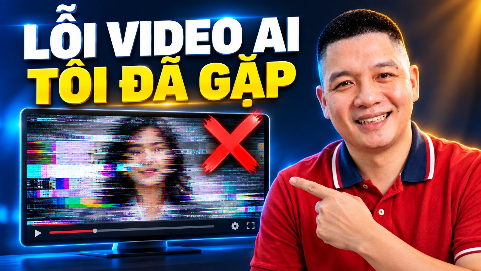 Trần Nguyên Hoàn mặc áo polo đỏ, ảnh minh hoạ bài: Những lỗi tôi từng gặp khi làm video bằng AI và bài học cho người mới