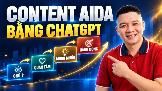Trần Nguyên Hoàn mặc áo polo đỏ, ảnh minh hoạ bài: Cách viết content AIDA bằng ChatGPT: 3 ví dụ tách rõ từng chặng